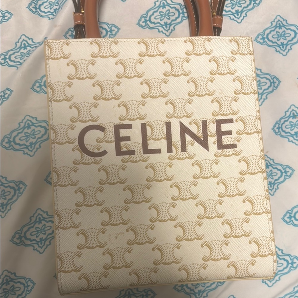 Celine Beige and Brown Monogram Tote